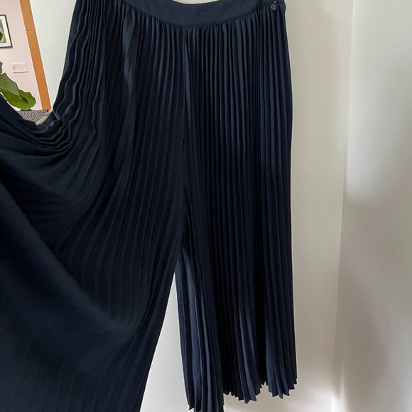 Scotch & Soda - Pleated Palazzo Pants/Trousers in Navy - 1 - Picture 3 of 8